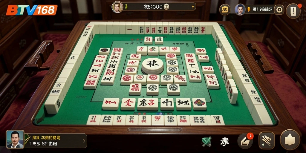 Screenshot gameplay BTV168 menampilkan suasana permainan Mahjong yang seru.