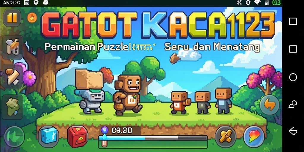 Screenshot utama GATOTKACA123 menampilkan gameplay puzzle yang menarik.