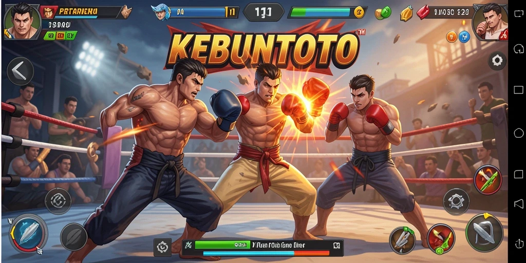 Screenshot menampilkan aksi pertarungan seru di KEBUNTOTO.