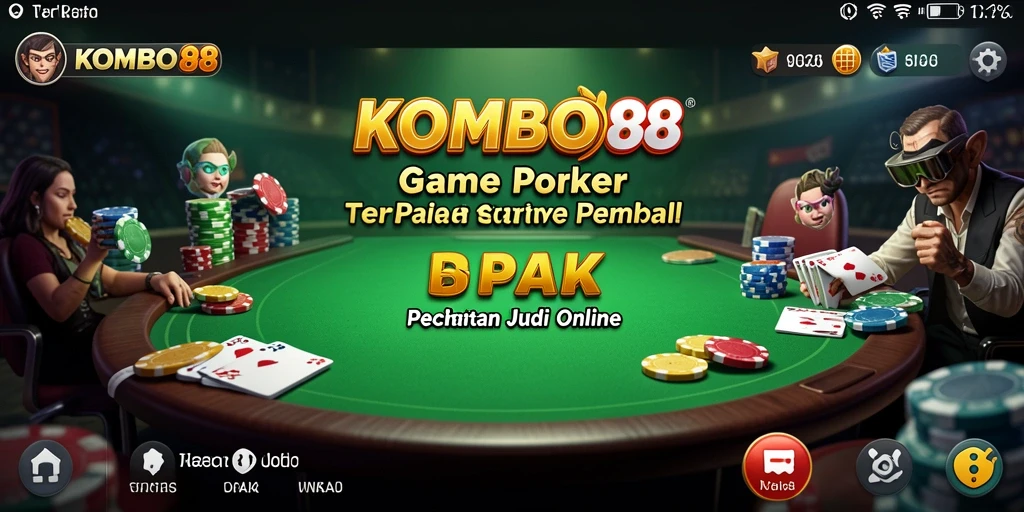 Tampilan gameplay seru dari KOMBO88 yang menunjukkan intensitas permainan poker.