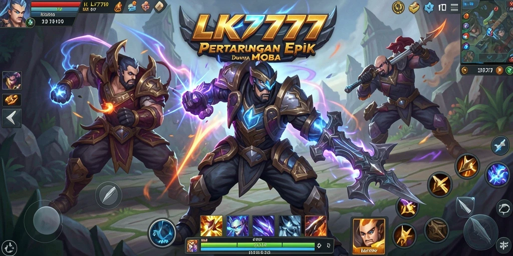 Screenshot LK777 menampilkan aksi seru dalam gameplay MOBA.
