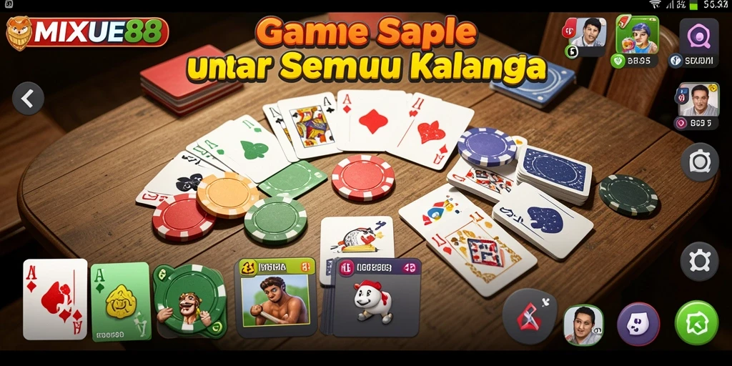 Tampilan gameplay Gaple yang seru dan interaktif di MIXUE88.