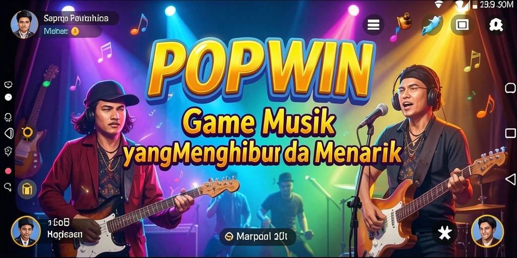 Screenshot gameplay POPWIN menampilkan keasyikan bermain musik.