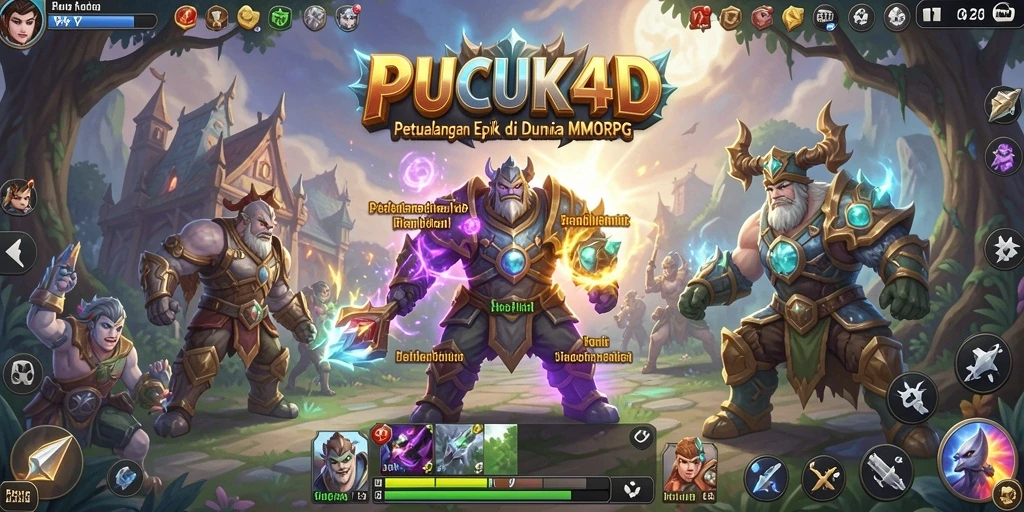 Tampilan epic gameplay PUCUK4D di dunia MMORPG.