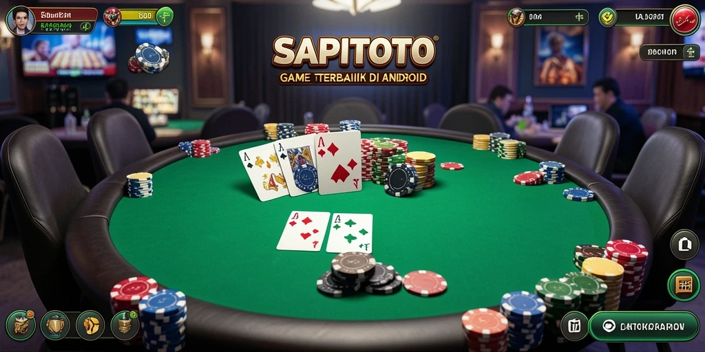 Screenshot gameplay SAPITOTO menampilkan suasana poker yang seru