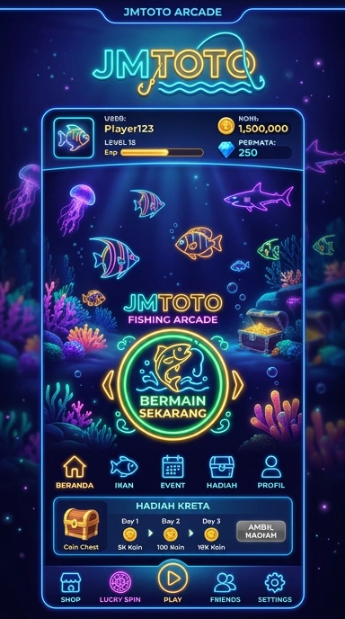 Tampilan utama aplikasi jmtoto untuk pengguna.